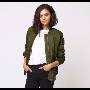 Olive Green Women's Bomber Jacket